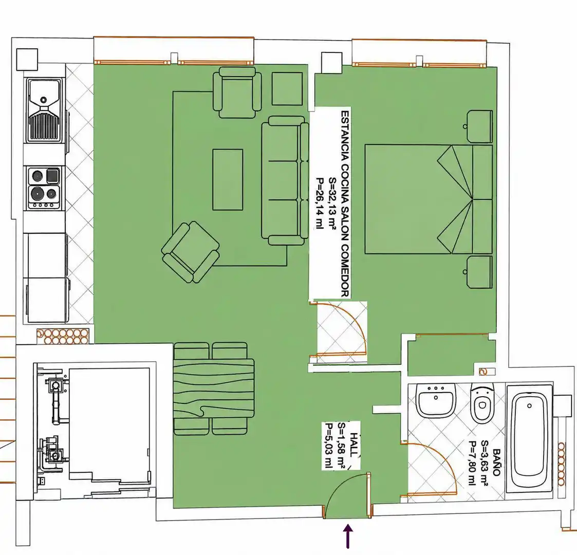 Schlafzimmer von Wohnungen zum Verkauf in Santiago de Compostela  mit Heizung, Abstellraum und Möbliert