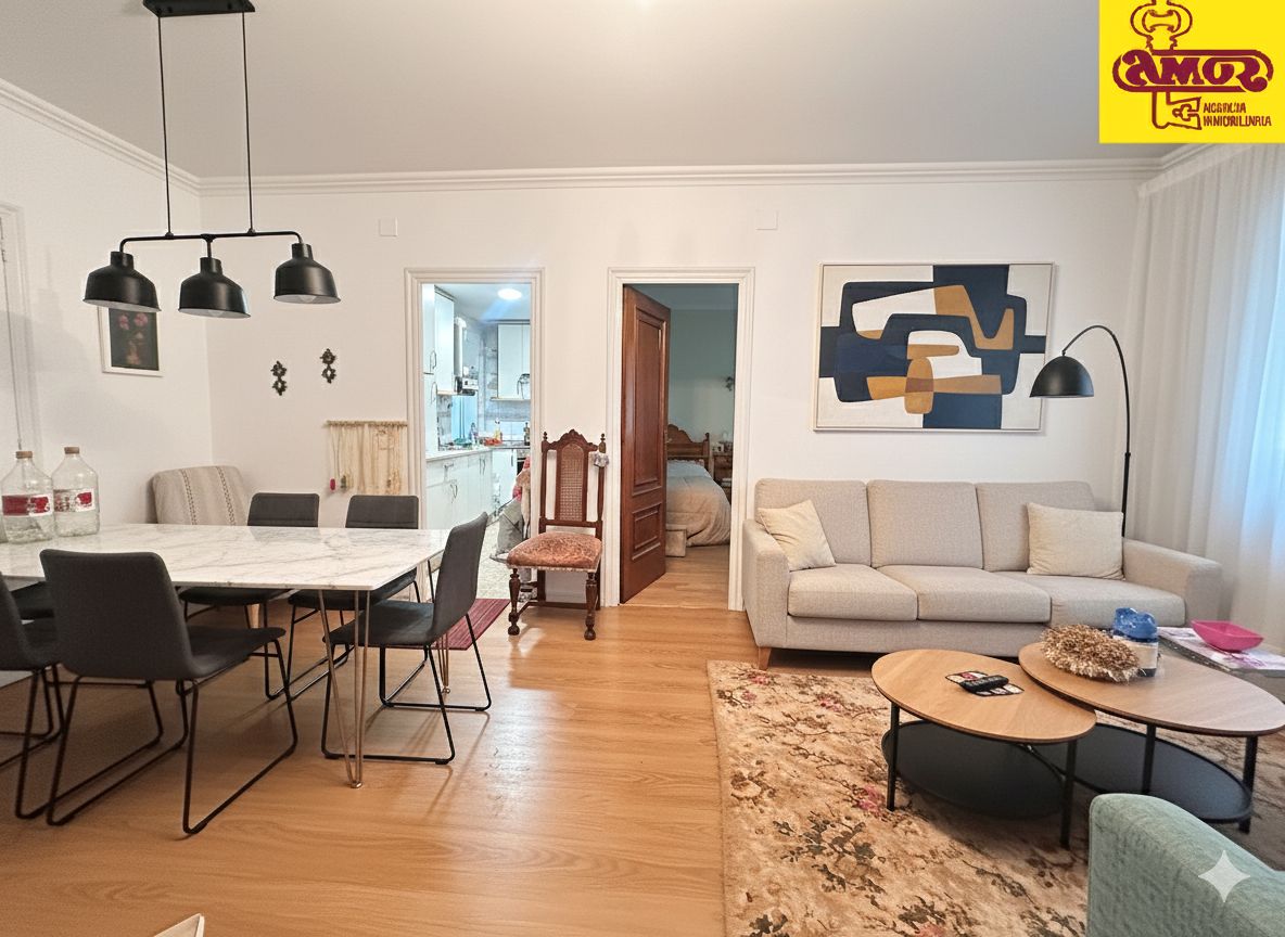 Sala d'estar de Pis en venda en Santiago de Compostela  amb Calefacció