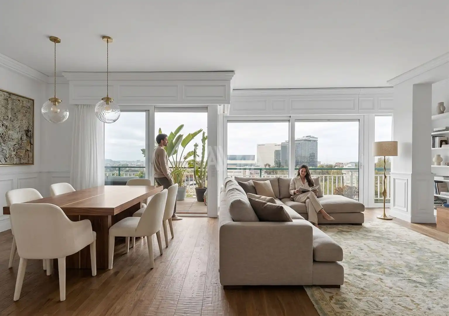 Sala de estar de Piso en venta en Barcelona con Aire acondicionado, Calefacción y Parquet