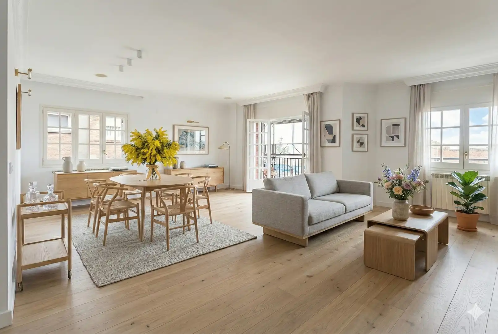 Wohnzimmer von Wohnung zum Verkauf in  Barcelona Capital mit Heizung, Privatgarten und Terrasse