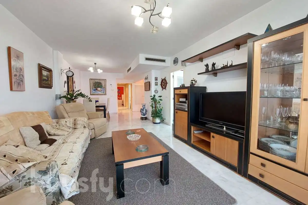 Sala d'estar de Pis en venda en Villajoyosa / La Vila Joiosa amb Aire condicionat, Jardí privat i Terrassa