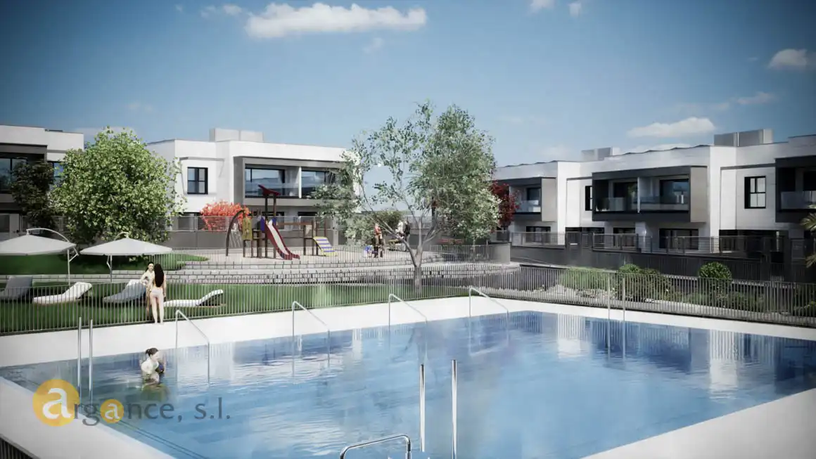 Piscina de Casa adosada en venda en Boadilla del Monte amb Aire condicionat, Calefacció i Jardí privat