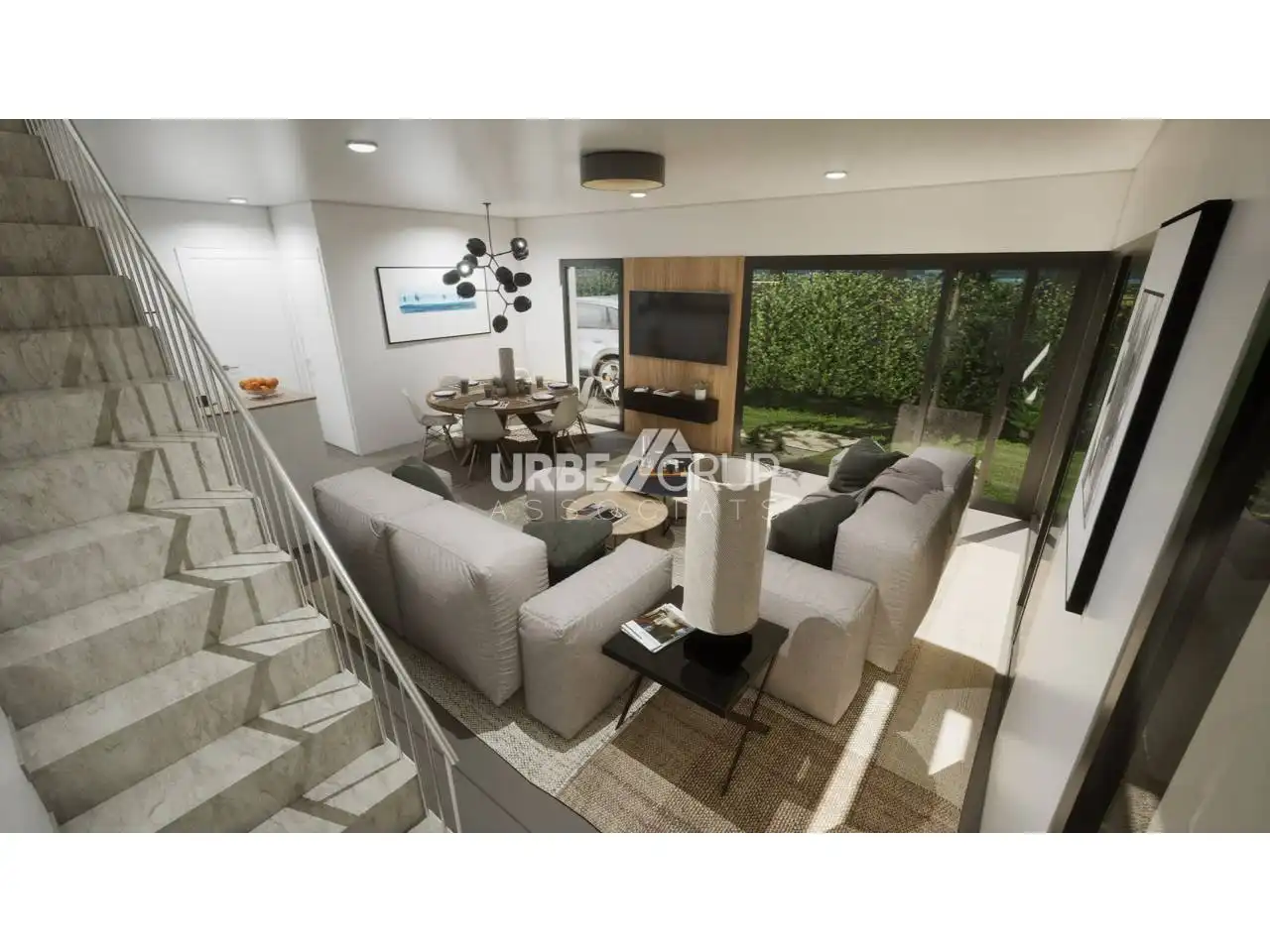 Sala de estar de Casa adosada en venta en Vacarisses con Aire acondicionado, Calefacción y Jardín privado