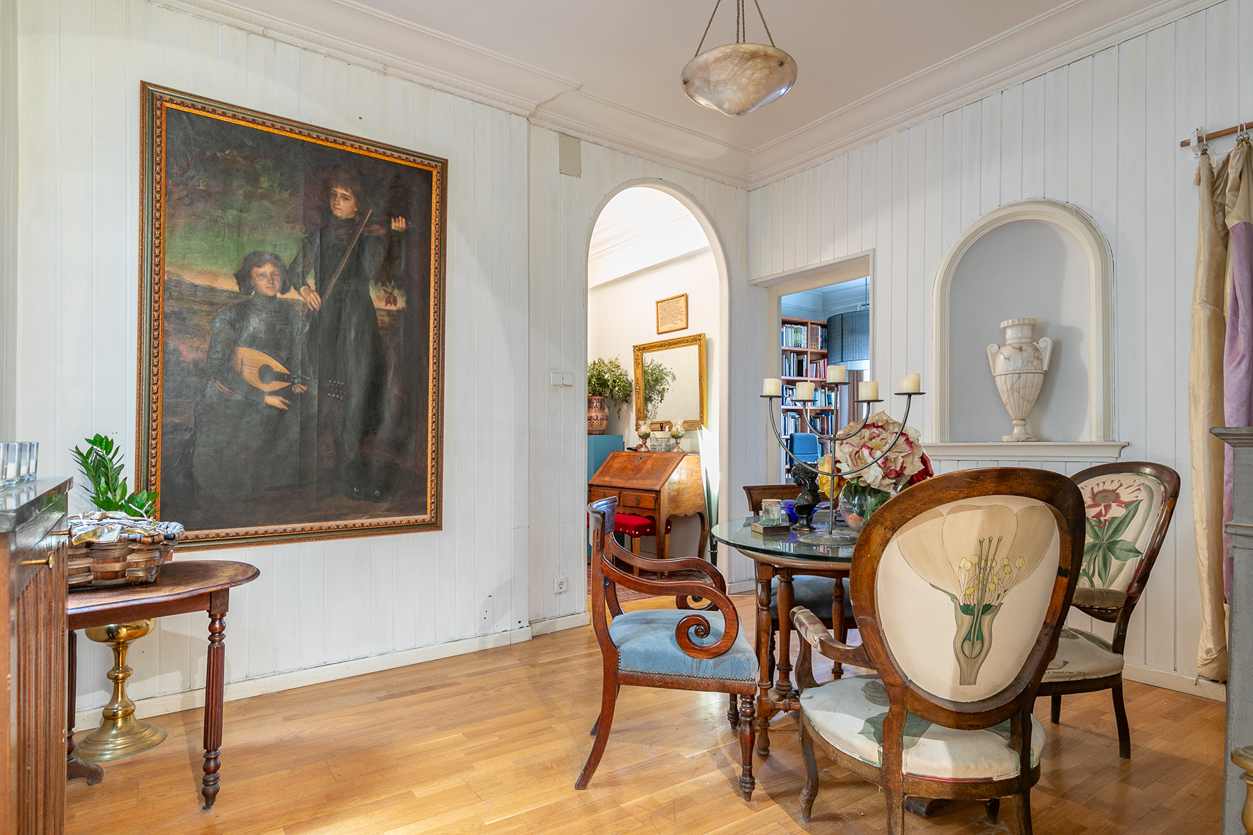 Dining room of Apartment for sale in  Madrid Capital  with Air Conditioner, Heating and Private garden