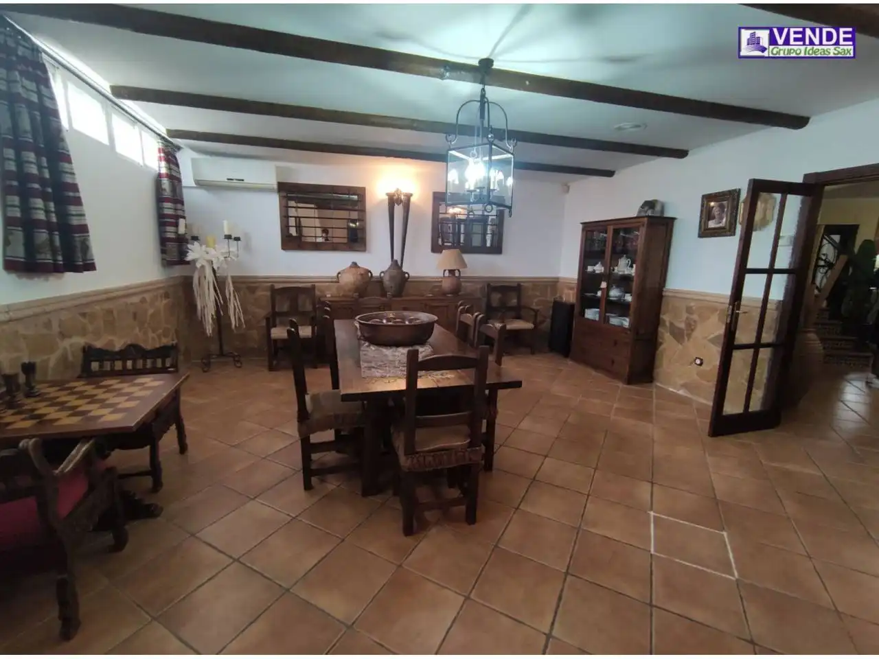 Comedor de Finca rústica en venta en Sax con Aire acondicionado, Jardín privado y Terraza