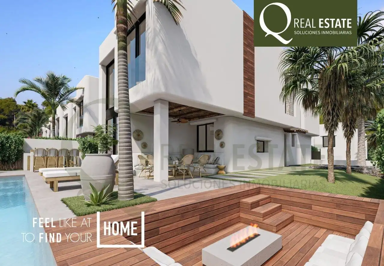Exterior view of Houses for sale in L'Alfàs del Pi  with Heating, Private garden and Terrace