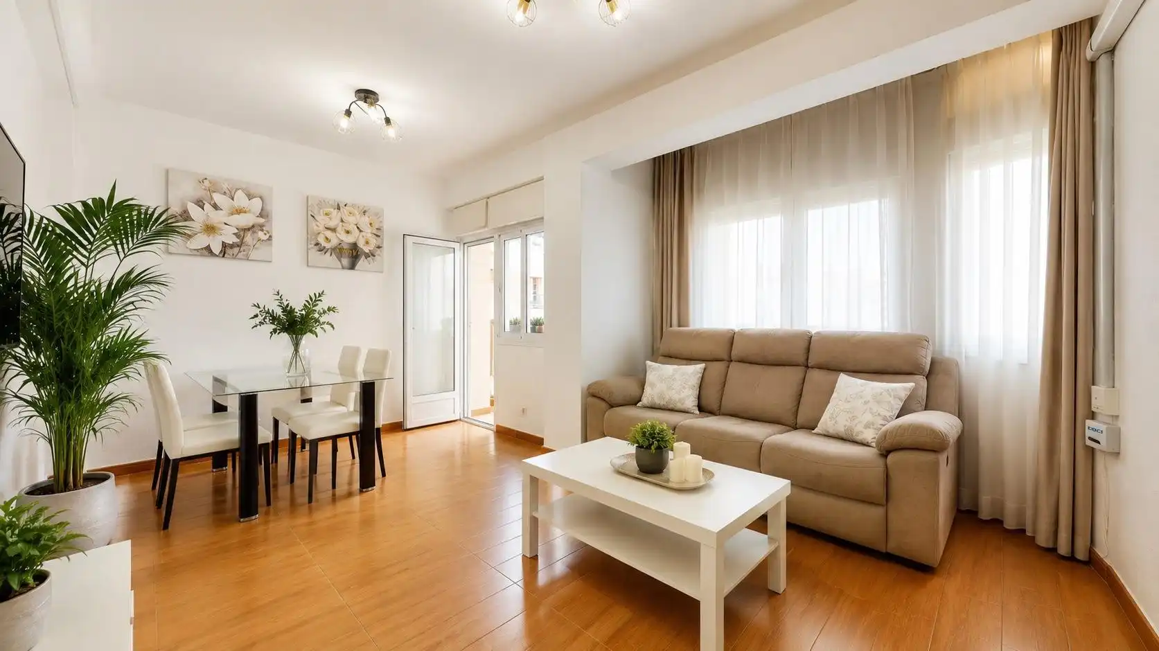 Sala d'estar de Apartament de lloguer en Almería amb Moblat i Balcó