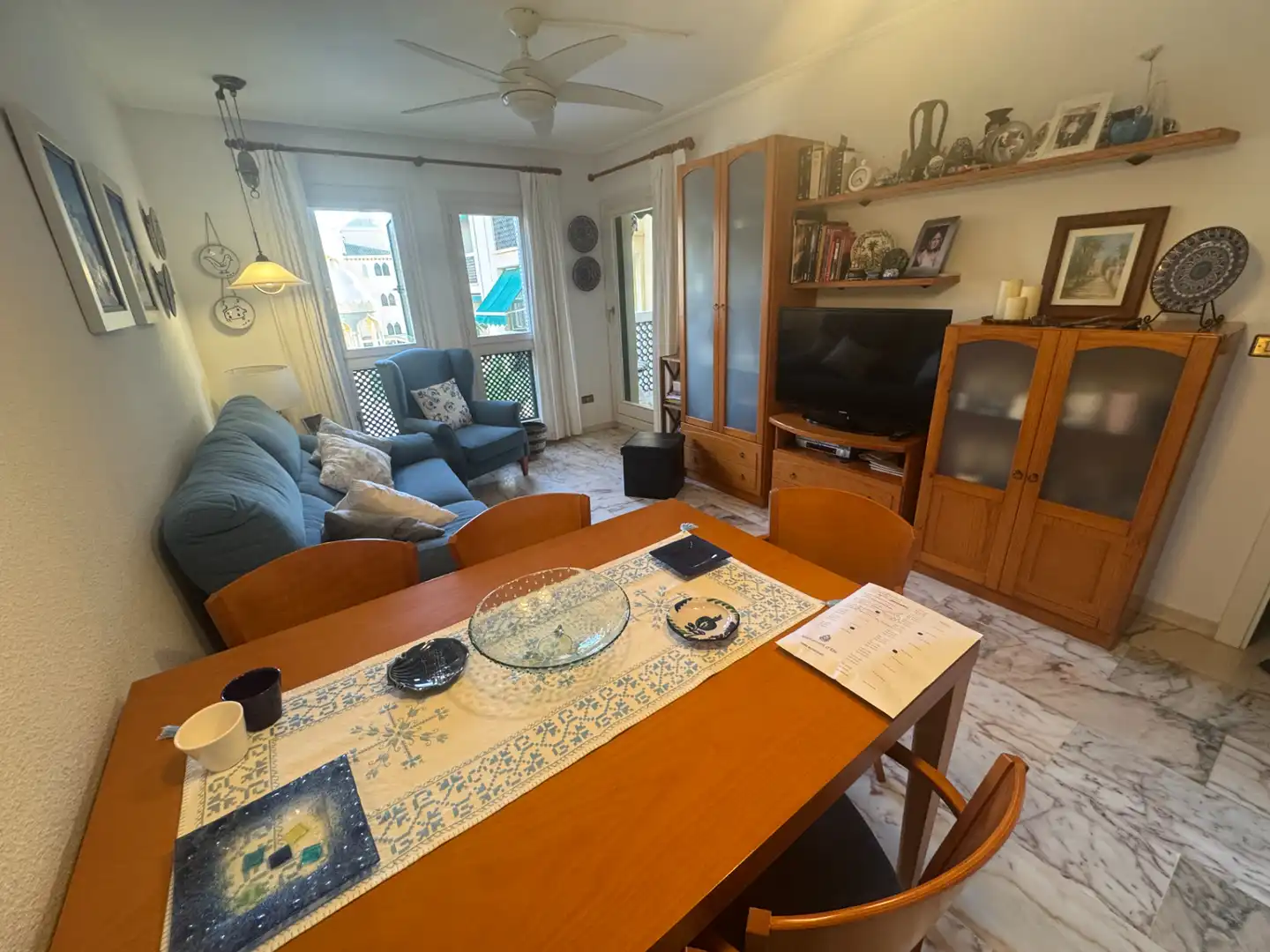 Sala d'estar de Pis en venda en Santa Pola amb Aire condicionat, Calefacció i Jardí privat