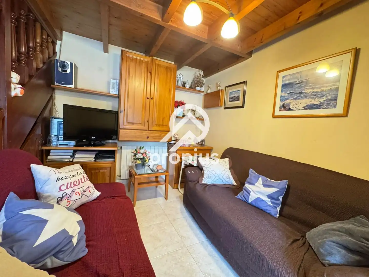 Wohnzimmer von Maisonette zum Verkauf in Llanes mit Heizung und Möbliert