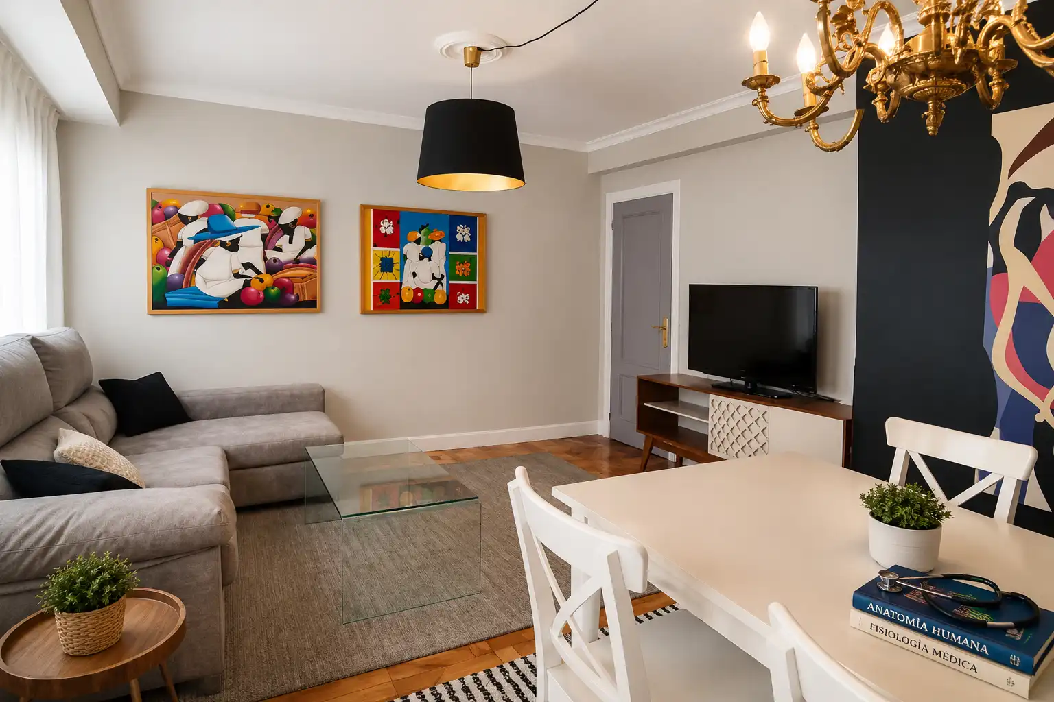 Sala de estar de Piso de alquiler en Santander con Amueblado y Horno