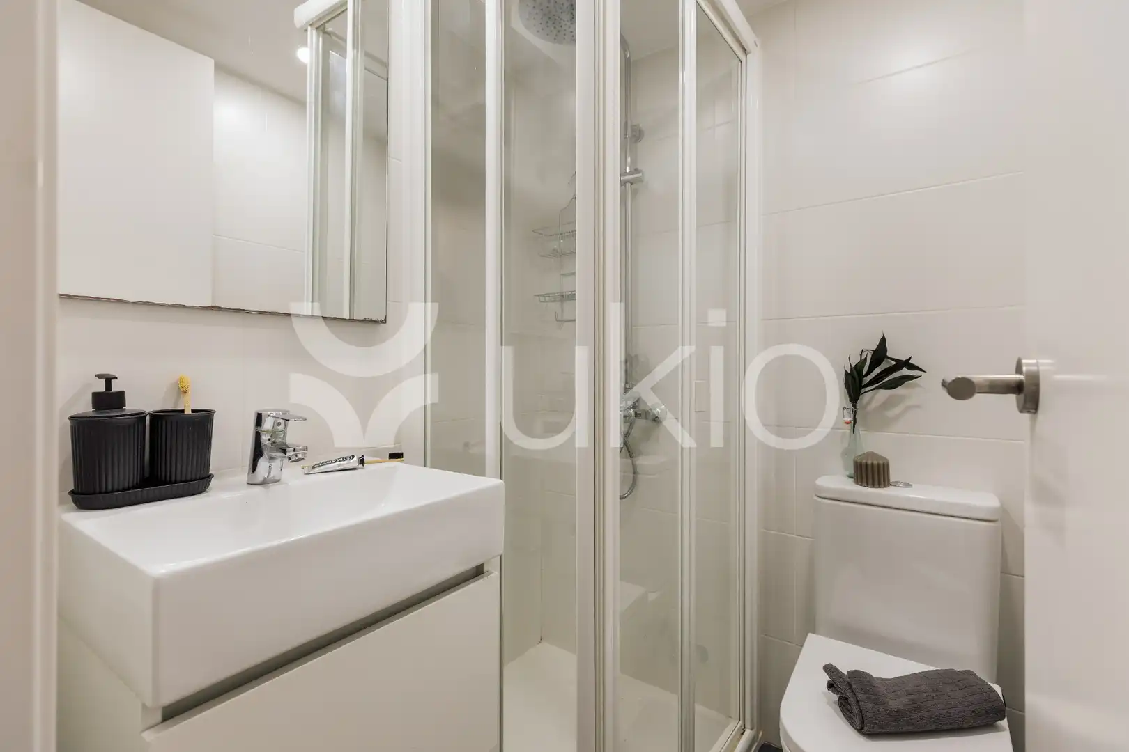 Bany de Apartament de lloguer en Barcelona amb Aire condicionat, Calefacció i Moblat