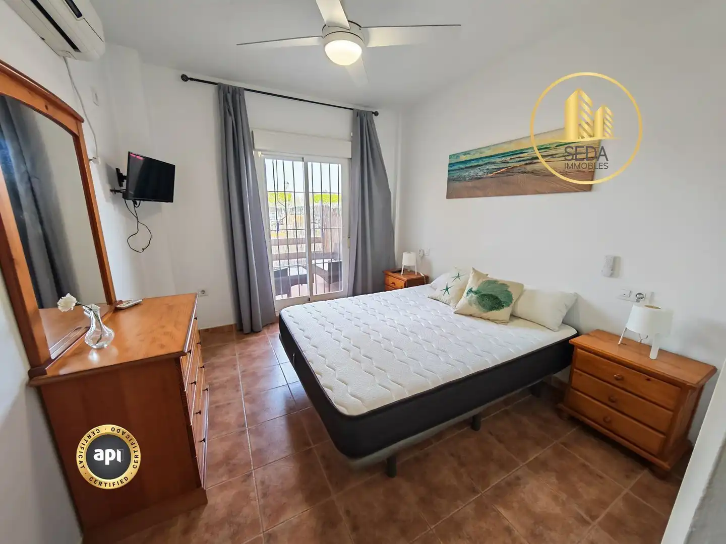 Bedroom of Flat for sale in Vera  with Air Conditioner, Private garden and Terrace