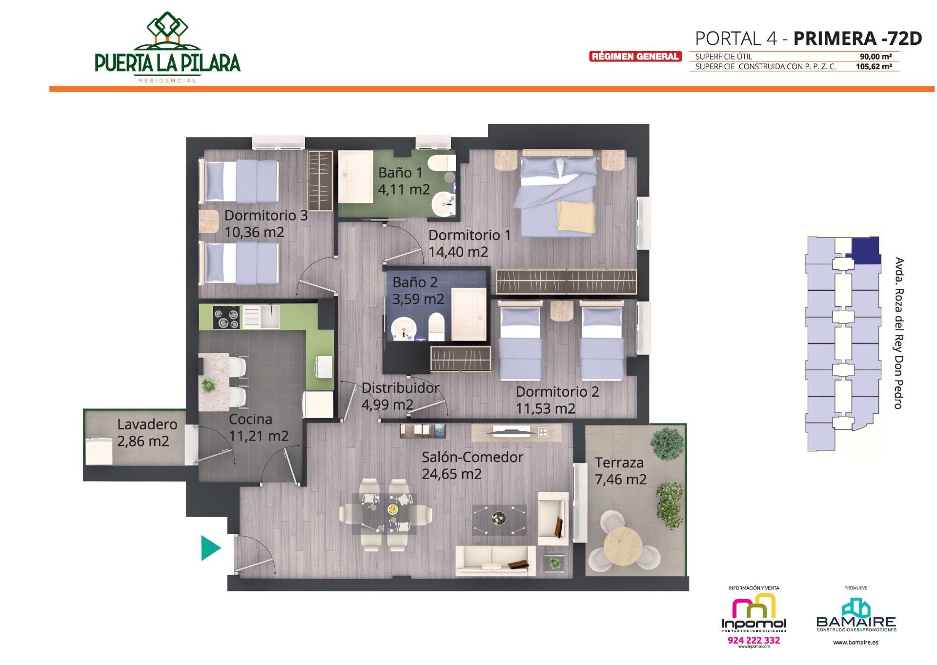 Flat for sale in Badajoz Capital  with Private garden, Terrace and Storage room