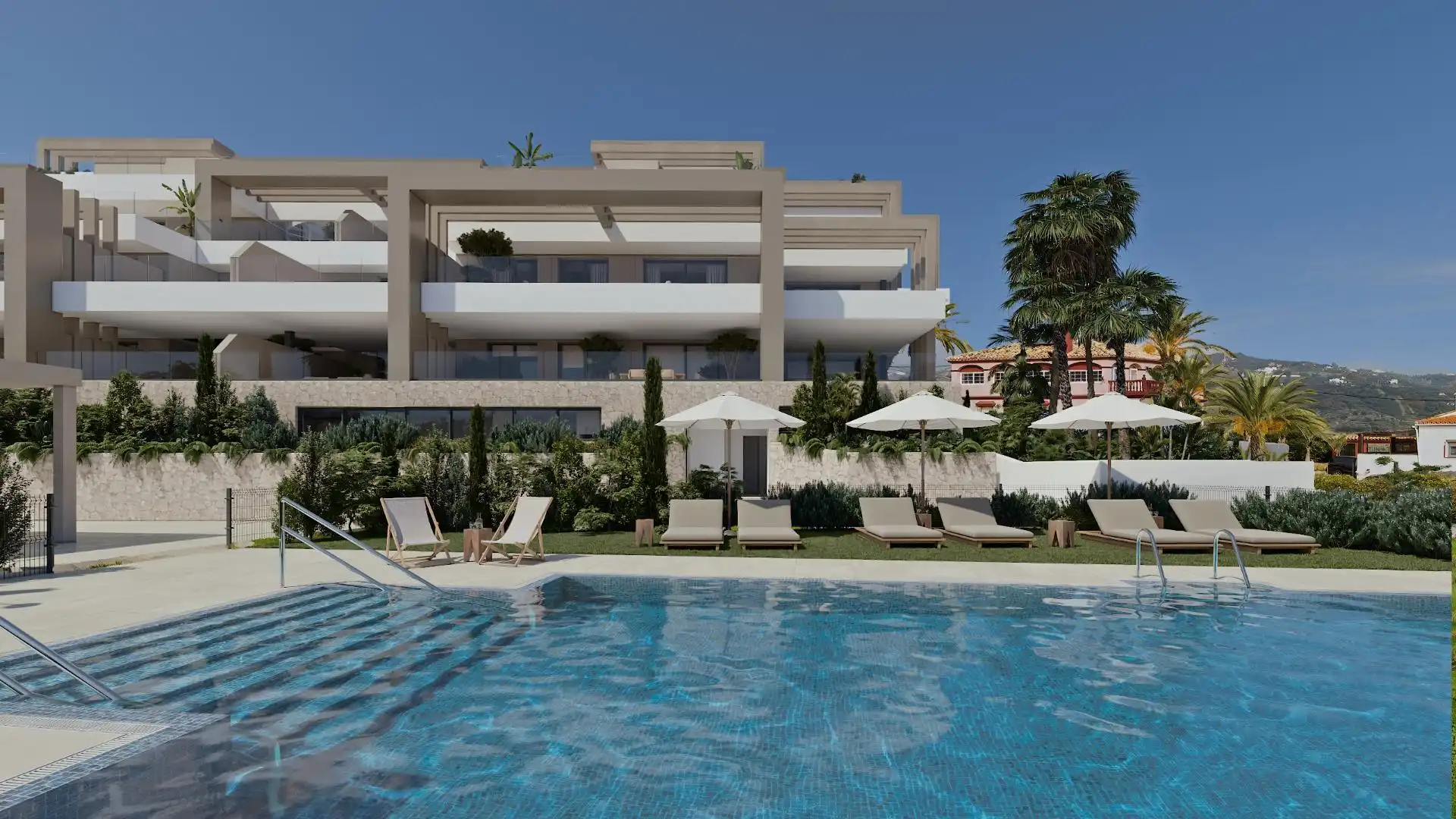 Piscina de Apartamento en venta en Estepona con Aire acondicionado, Jardín privado y Terraza