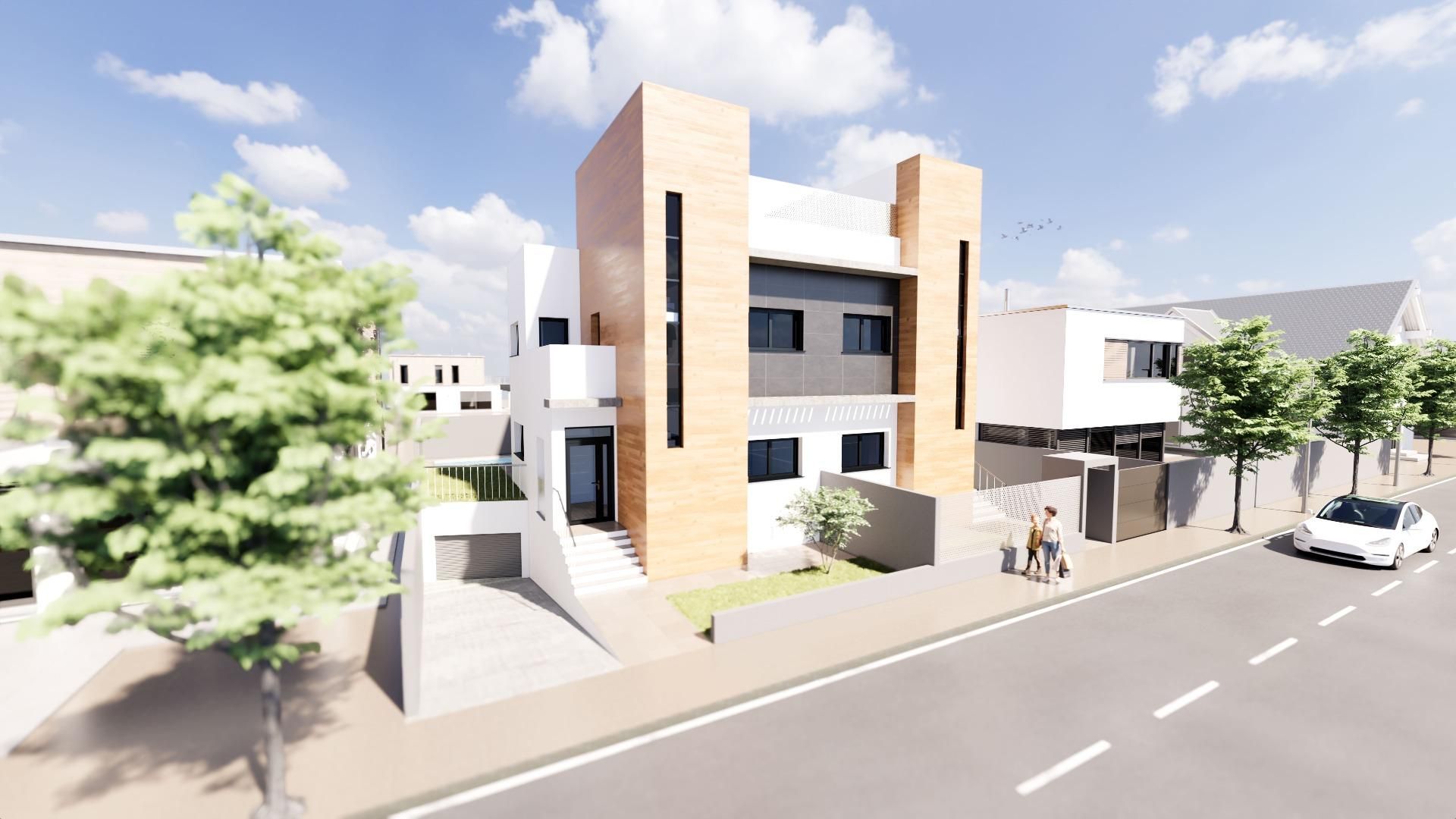 Vista exterior de Casa adosada en venda en Mérida amb Aire condicionat, Calefacció i Jardí privat