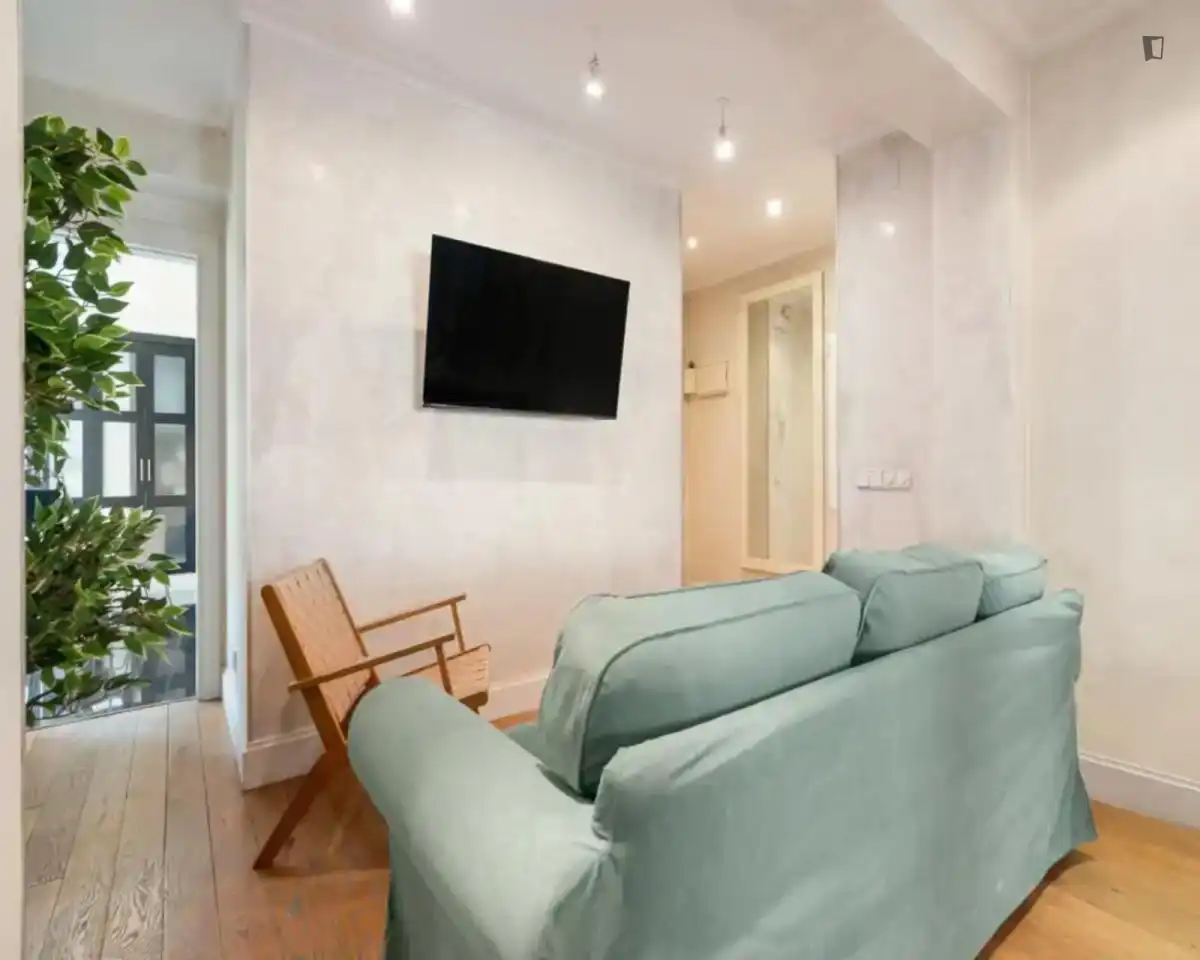 Sala de estar de Apartamento para compartir en Madrid con Aire acondicionado, Calefacción y Amueblado