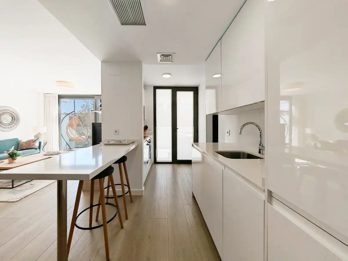 Cocina de Apartamento en venta en Mijas con Aire acondicionado, Calefacción y Terraza