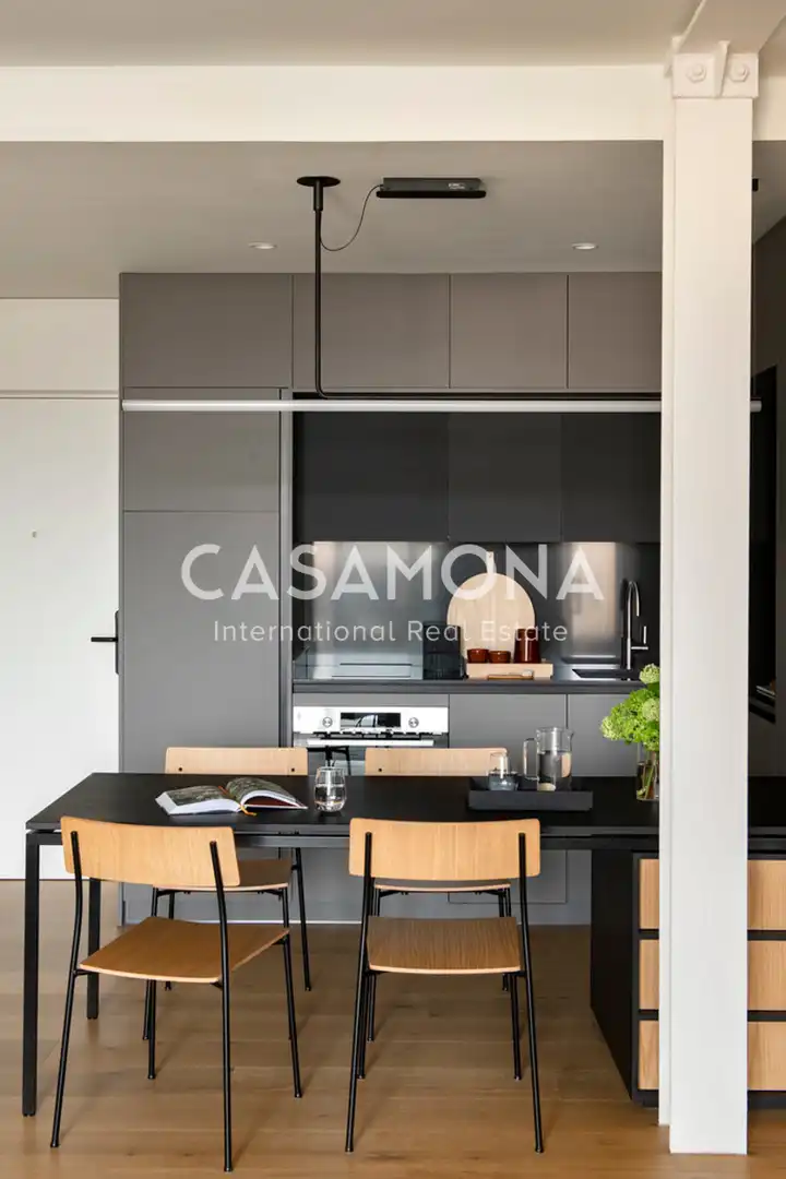 Cuina de Apartament de lloguer en Barcelona amb Terrassa, Moblat i Internet