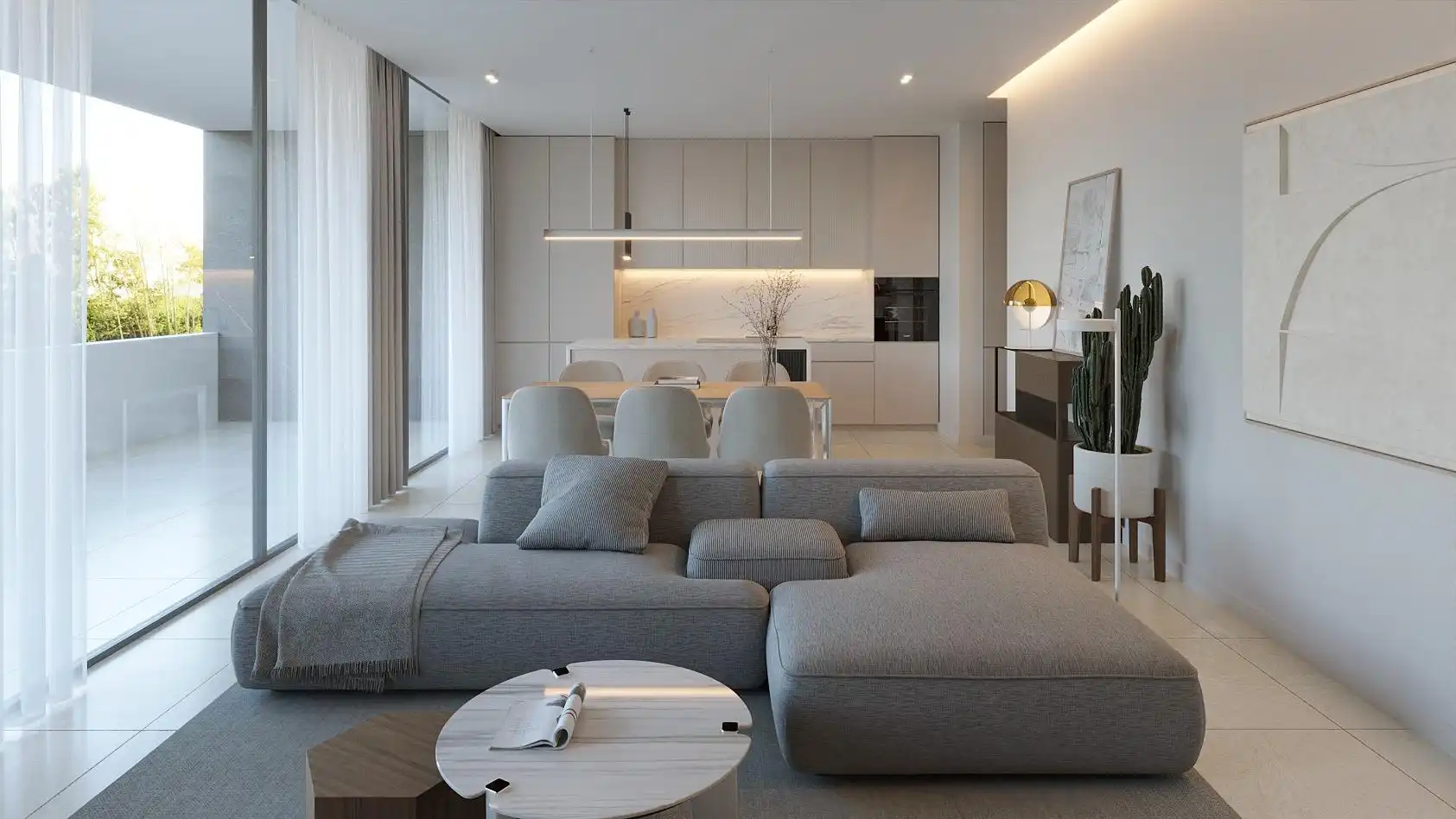 Sala d'estar de Apartament en venda en La Nucia amb Aire condicionat, Jardí privat i Terrassa