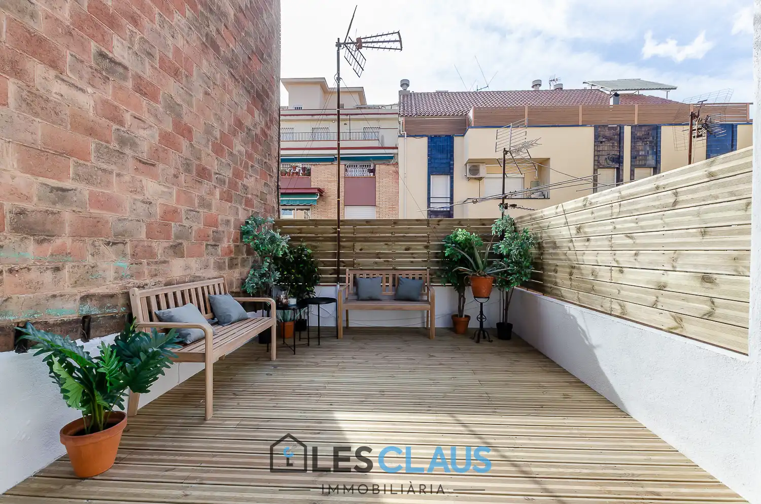 Terrasse von Dachboden zum Verkauf in Barcelona mit Klimaanlage, Heizung und Parkett
