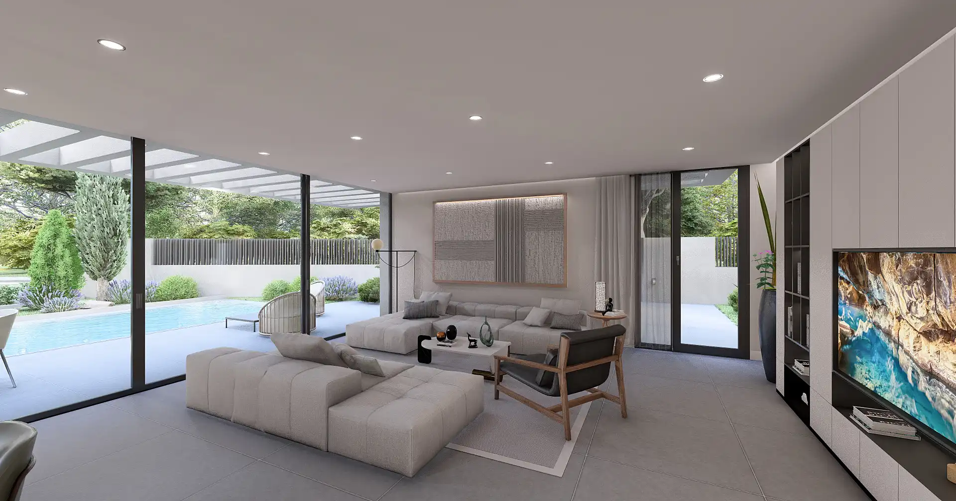 Sala d'estar de Casa o xalet en venda en Las Rozas de Madrid amb Aire condicionat, Calefacció i Jardí privat