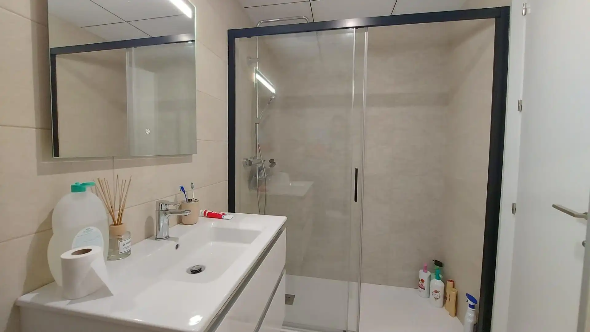 Bany de Apartament de lloguer en El Ejido amb Aire condicionat, Terrassa i Moblat