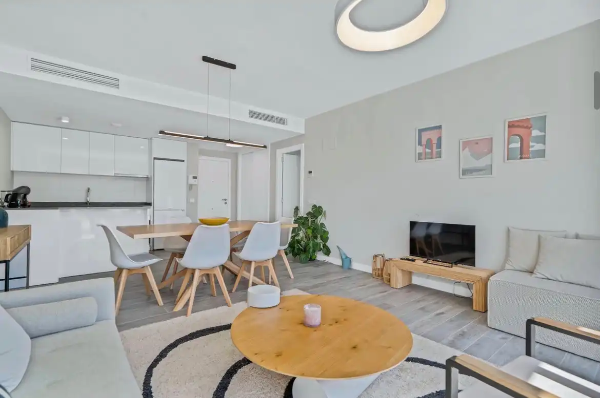 Living room of Flat for sale in Mijas  with Air Conditioner, Terrace and Furnished