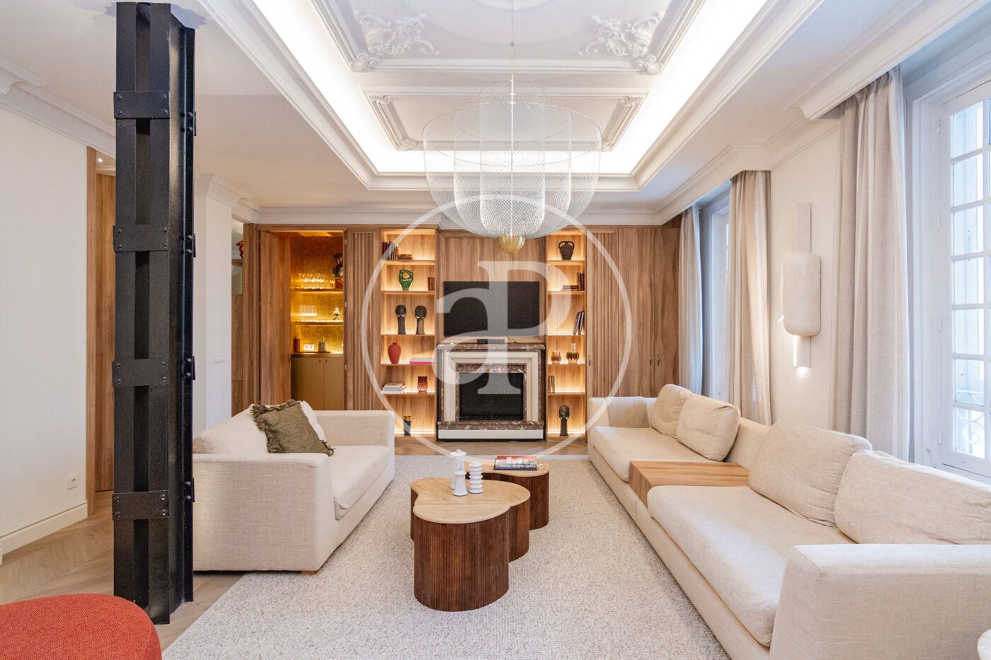 Sala de estar de Piso de alquiler en  Madrid Capital con Aire acondicionado, Calefacción y Amueblado