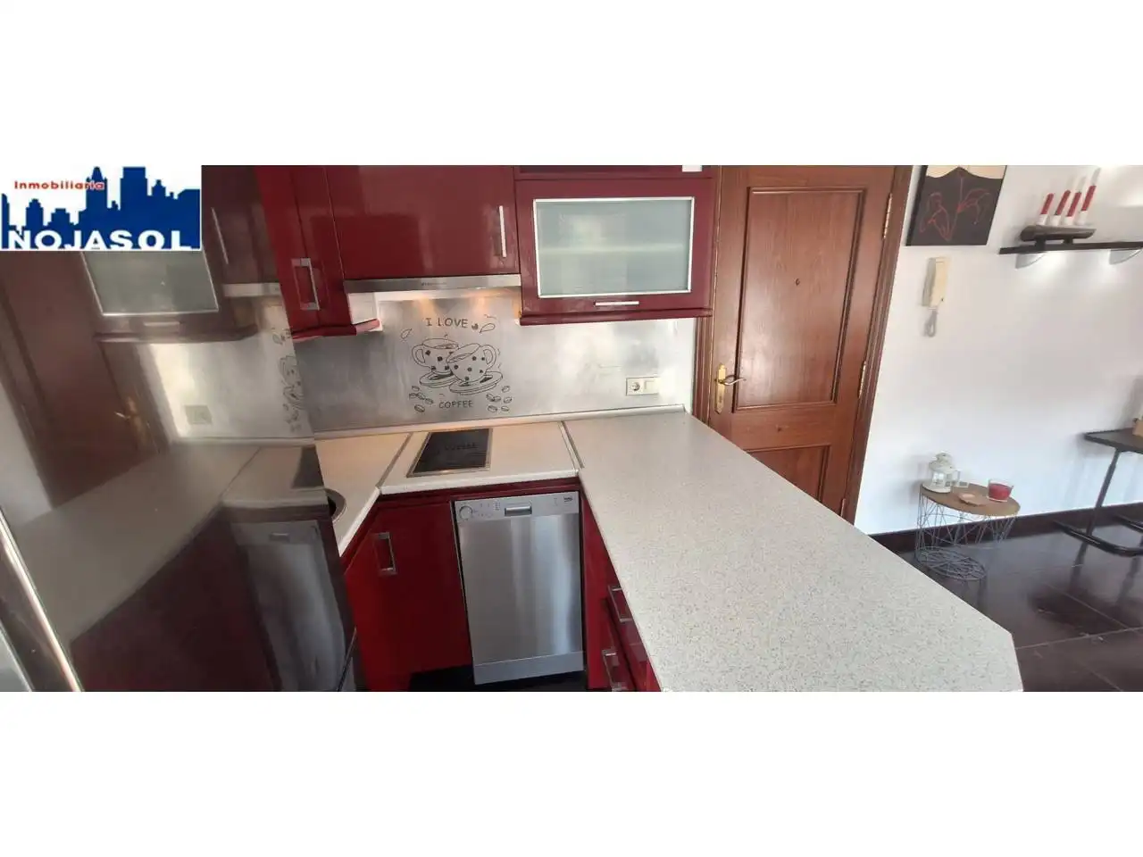 Cuina de Apartament de lloguer en Noja amb Calefacció, Terrassa i Moblat