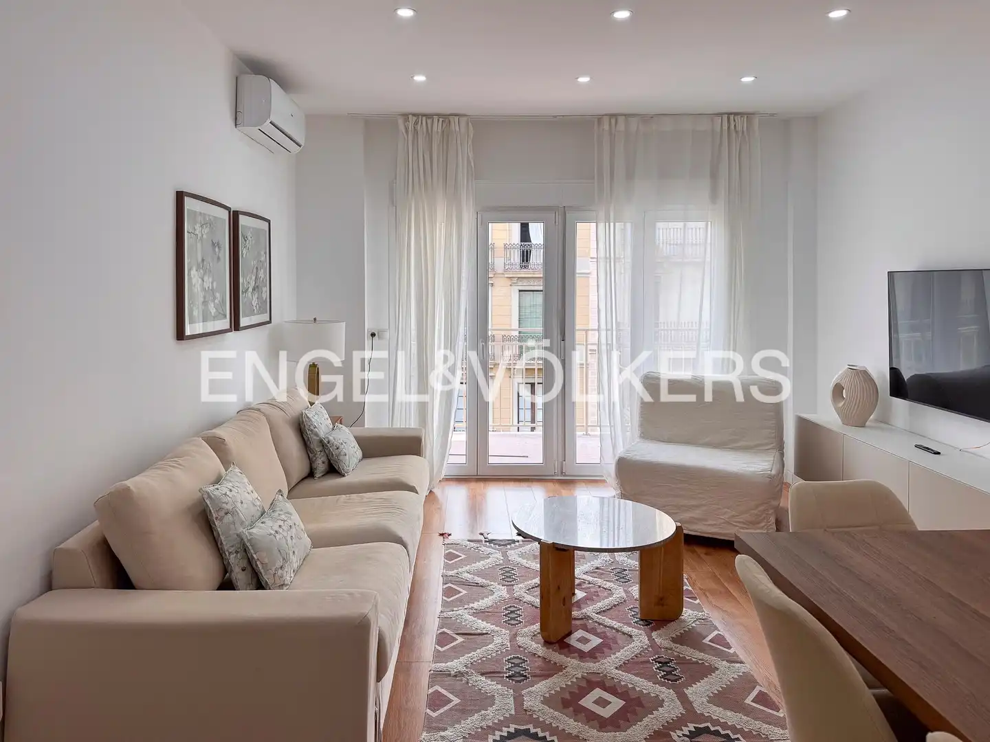 Wohnzimmer von Wohnung zur Miete in Barcelona mit Klimaanlage, Heizung und Möbliert