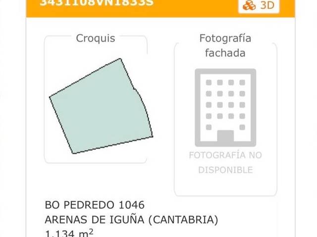 Terreno residencial en Venta en Lugar Barrio Pedredo, 1046 en Arenas de Iguña