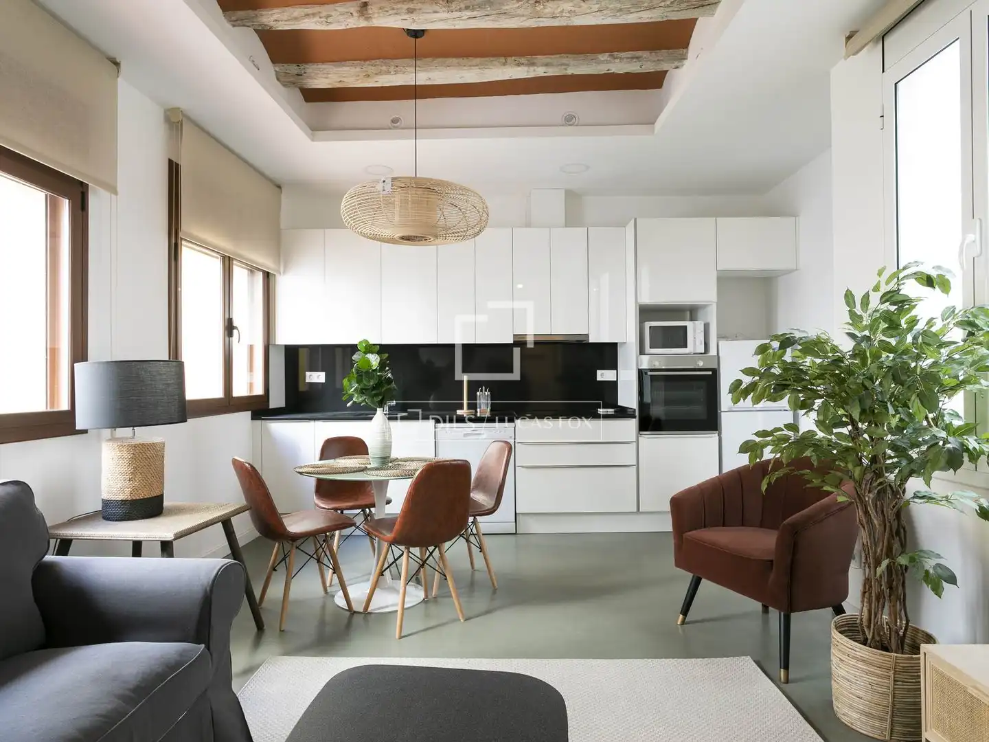 Kitchen of Flat for sale in Barcelona  with Air Conditioner, Terrace and Furnished