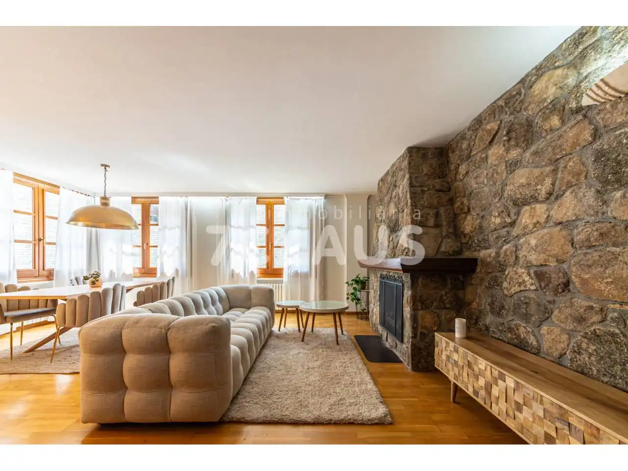 Wohnzimmer von Wohnung zur Miete in La Massana mit Heizung, Privatgarten und Parkett