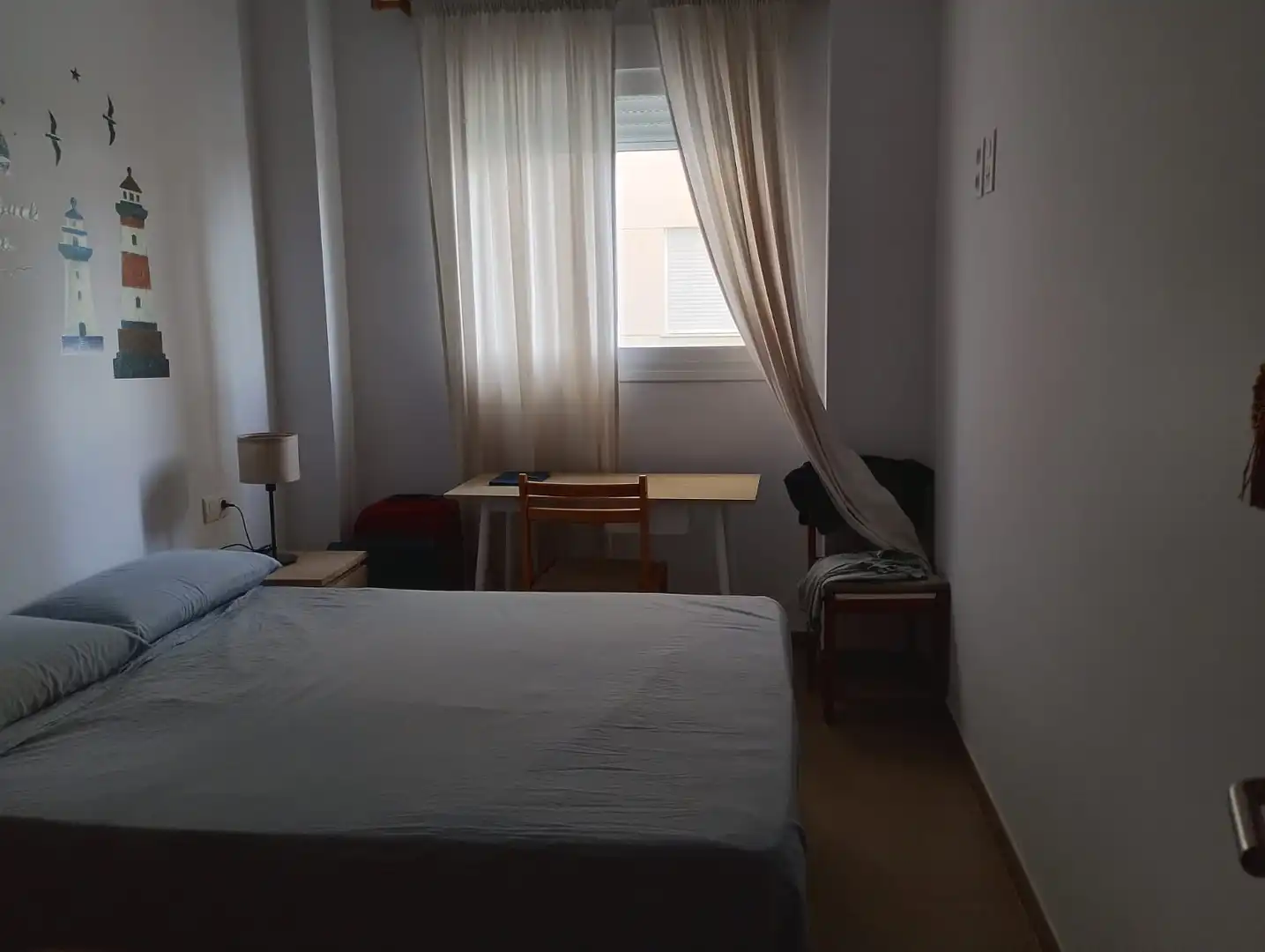 Dormitori de Apartament de lloguer en Piles amb Aire condicionat, Moblat i Forn