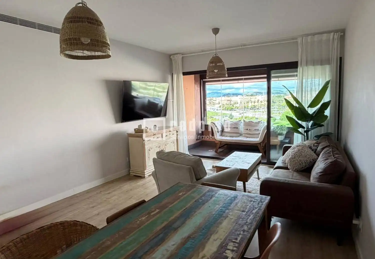 Wohnzimmer von Wohnung zum Verkauf in Málaga mit Klimaanlage, Heizung und Privatgarten