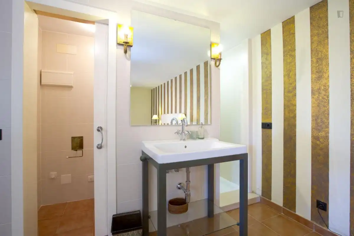 Baño de Estudio de alquiler en Dos Hermanas con Aire acondicionado, Amueblado y Microondas