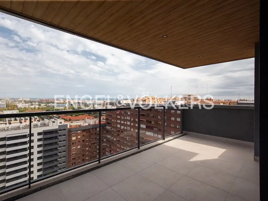 Terrasse von Wohnung zur Miete in Valencia mit Klimaanlage, Heizung und Parkett