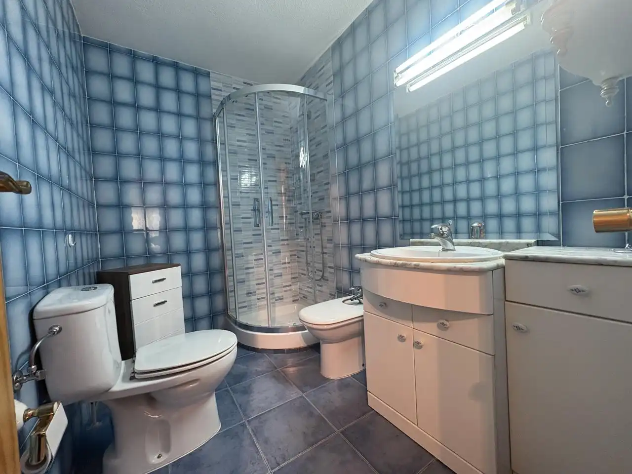 Badezimmer von Erdgeschoss zur Miete in San Lorenzo de El Escorial mit Heizung, Parkett und Möbliert