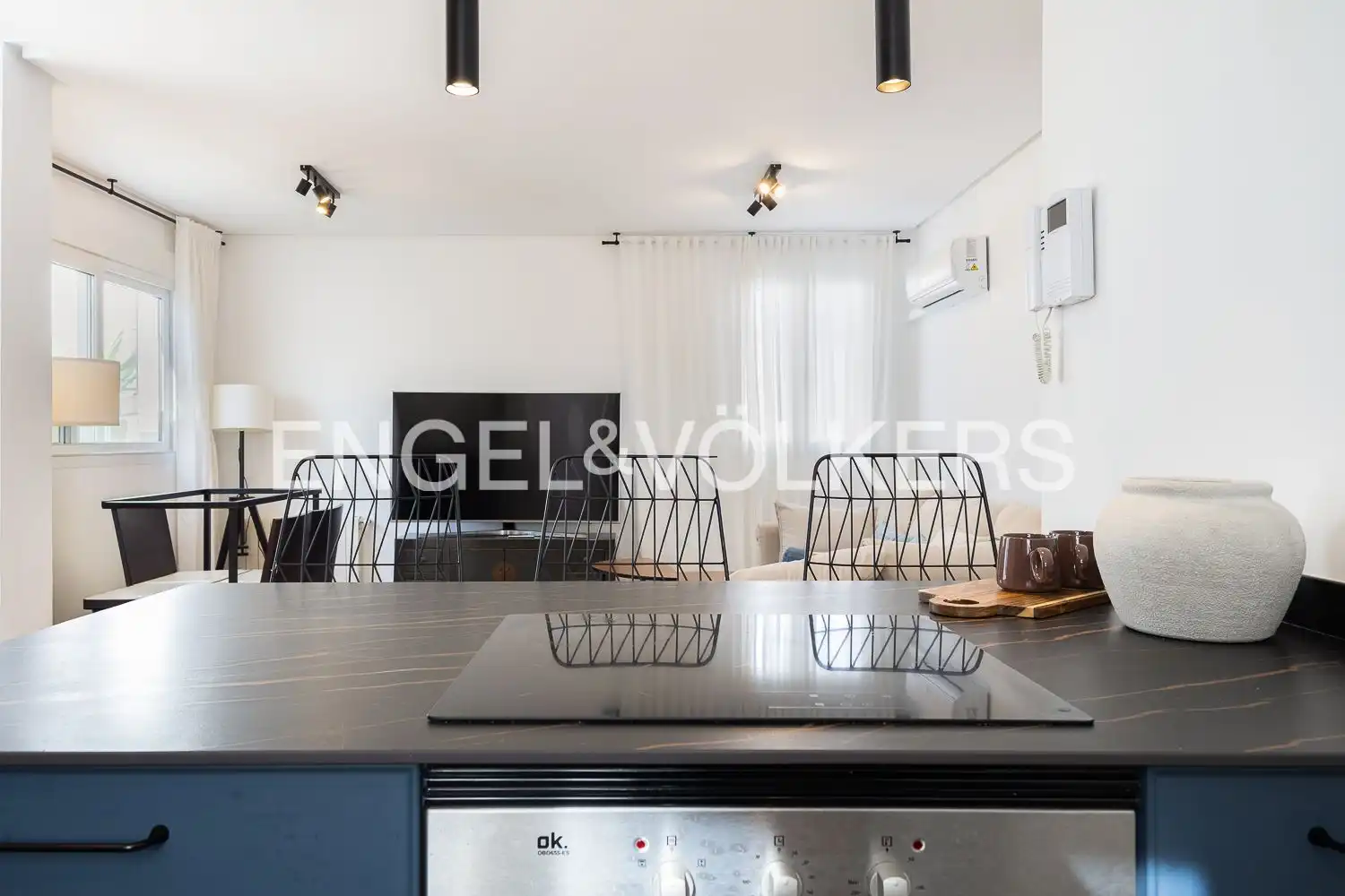 Kitchen of Attic for rent in Valencia  with Air Conditioner, Heating and Terrace