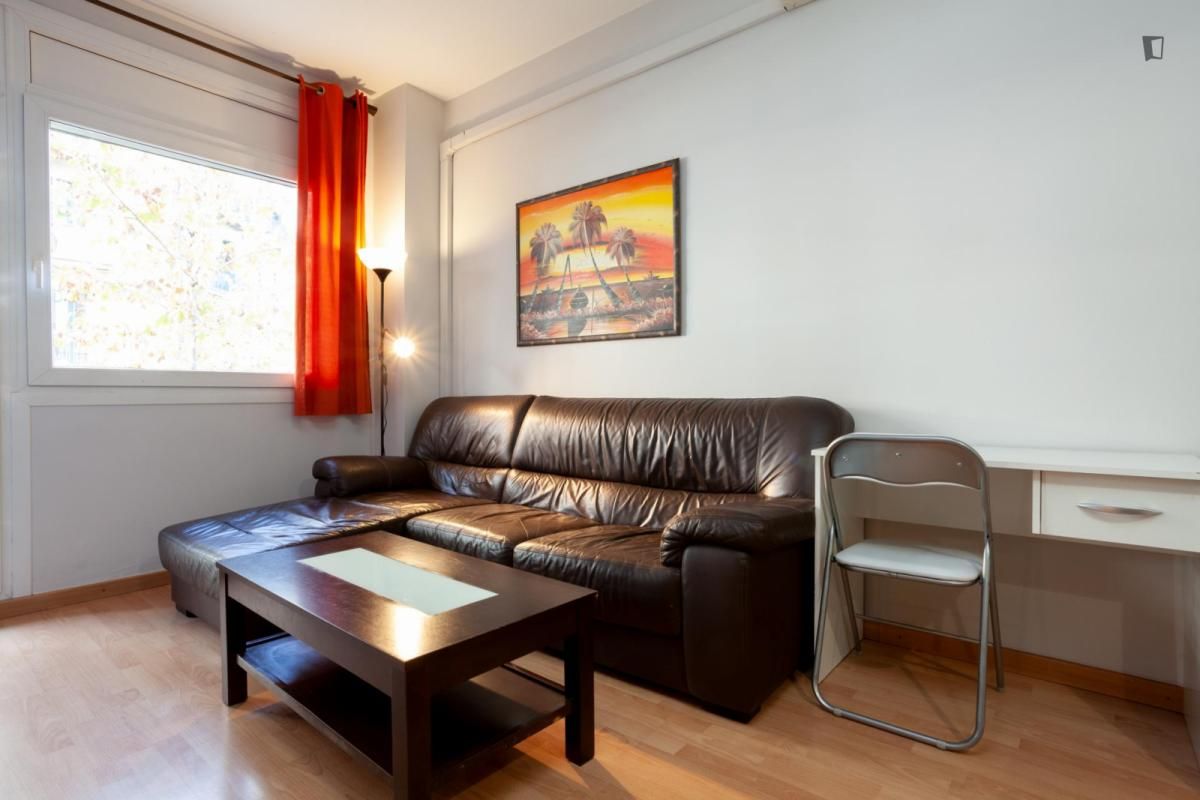 Sala d'estar de Apartament de lloguer en  Barcelona Capital amb Aire condicionat, Calefacció i Moblat