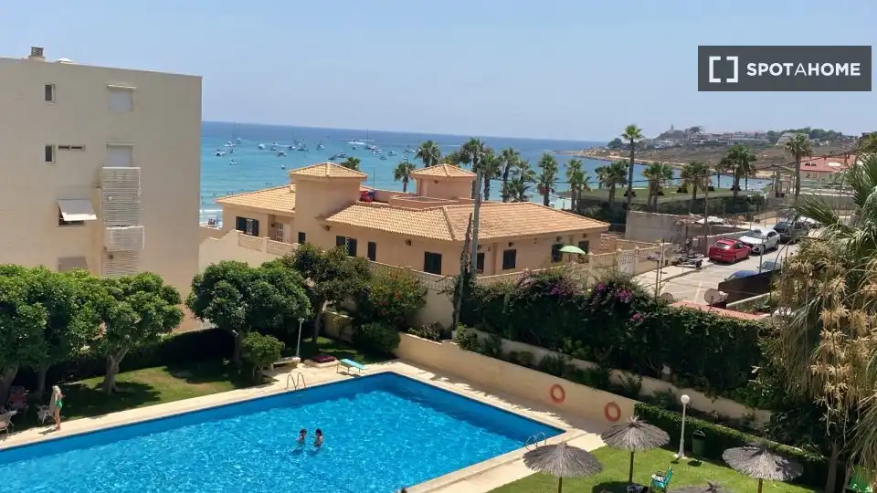 Piscina de Apartament per a compartir en Alicante / Alacant amb Aire condicionat, Terrassa i Moblat