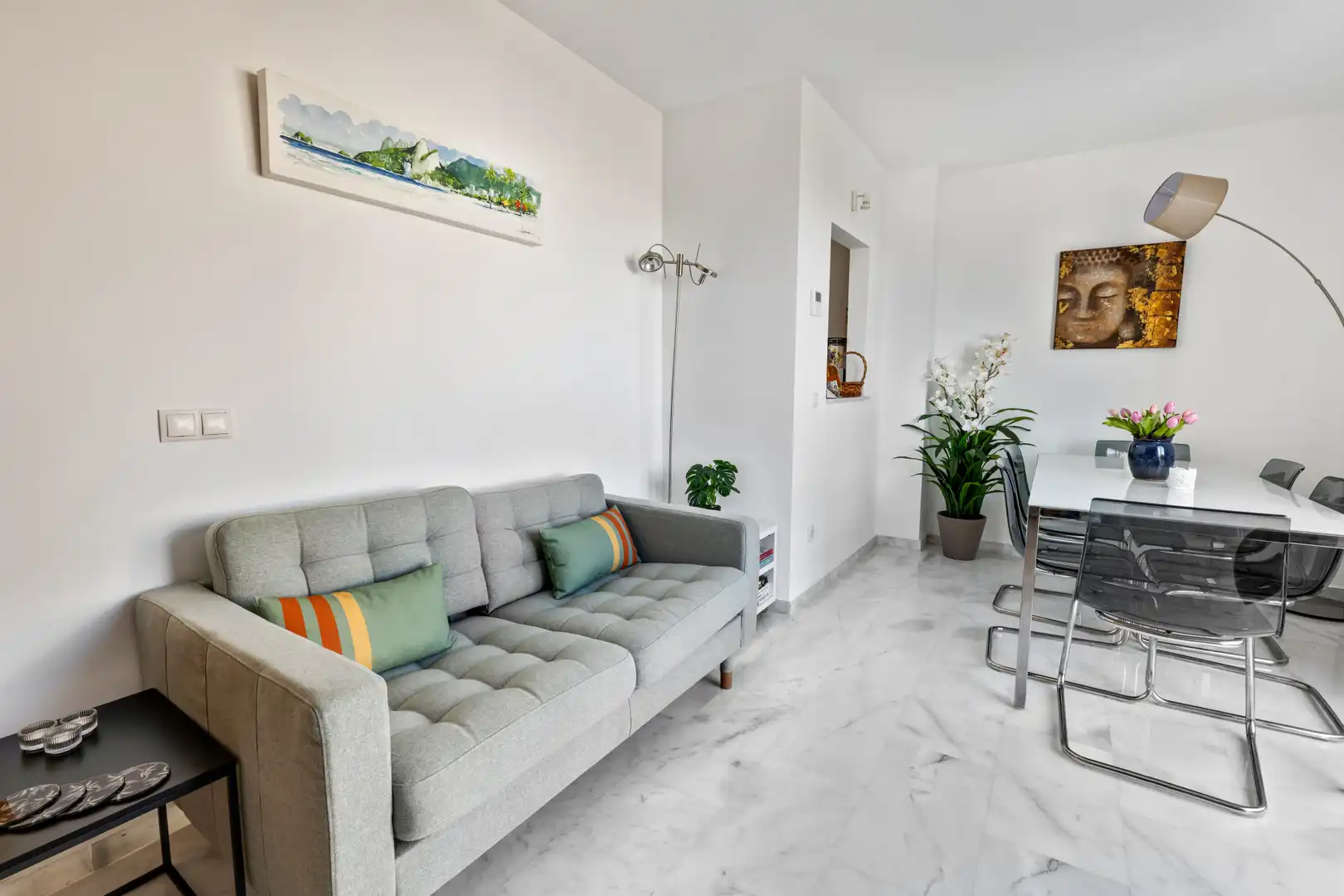 Wohnzimmer von Dachboden zum Verkauf in Mijas mit Klimaanlage, Heizung und Terrasse