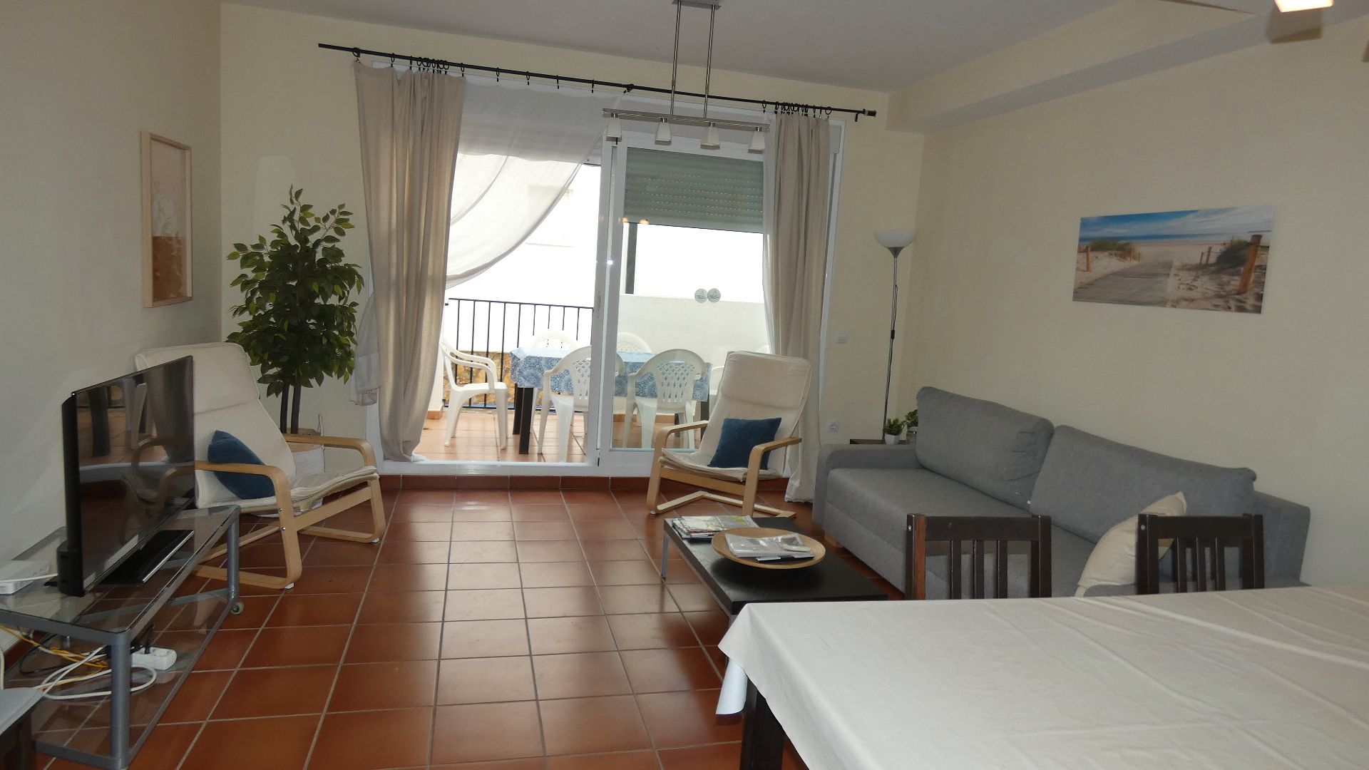 Wohnzimmer von Einfamilien-Reihenhaus zum Verkauf in Alcalà de Xivert mit Klimaanlage, Terrasse und Möbliert