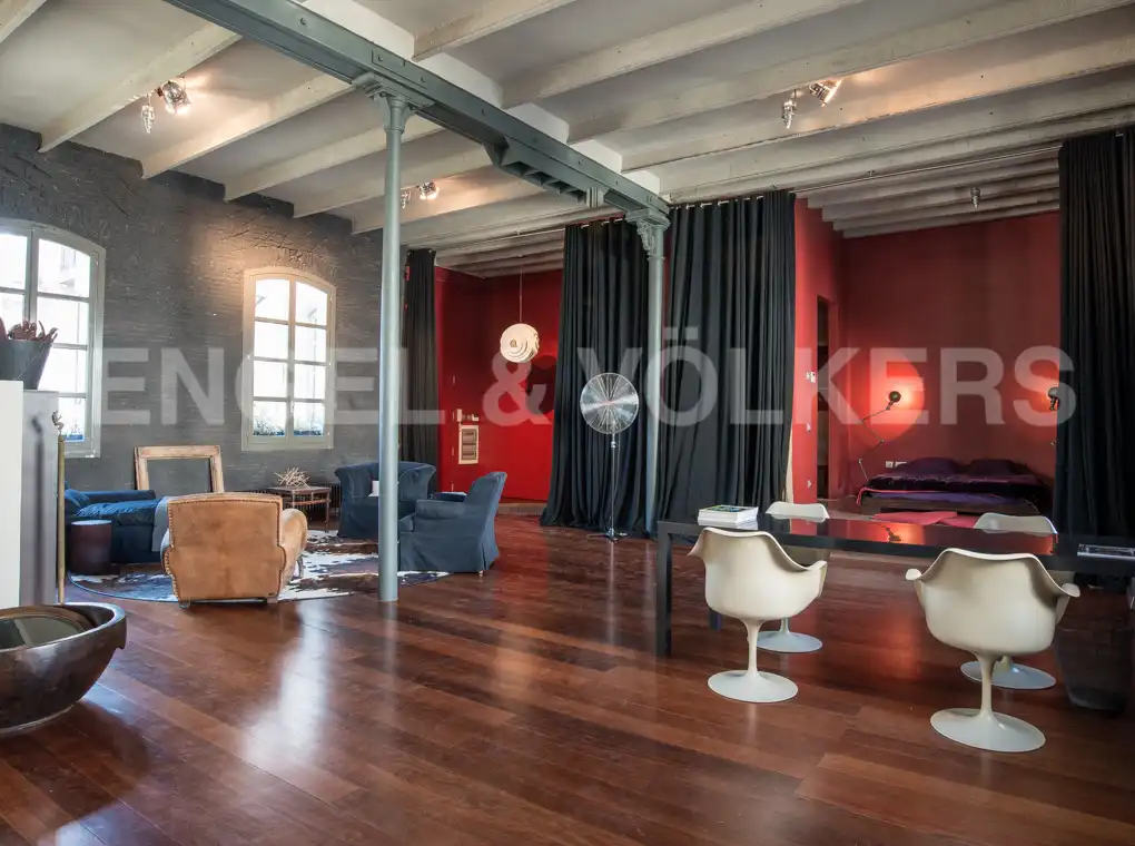Wohnzimmer von Loft zur Miete in Barcelona mit Klimaanlage, Heizung und Parkett