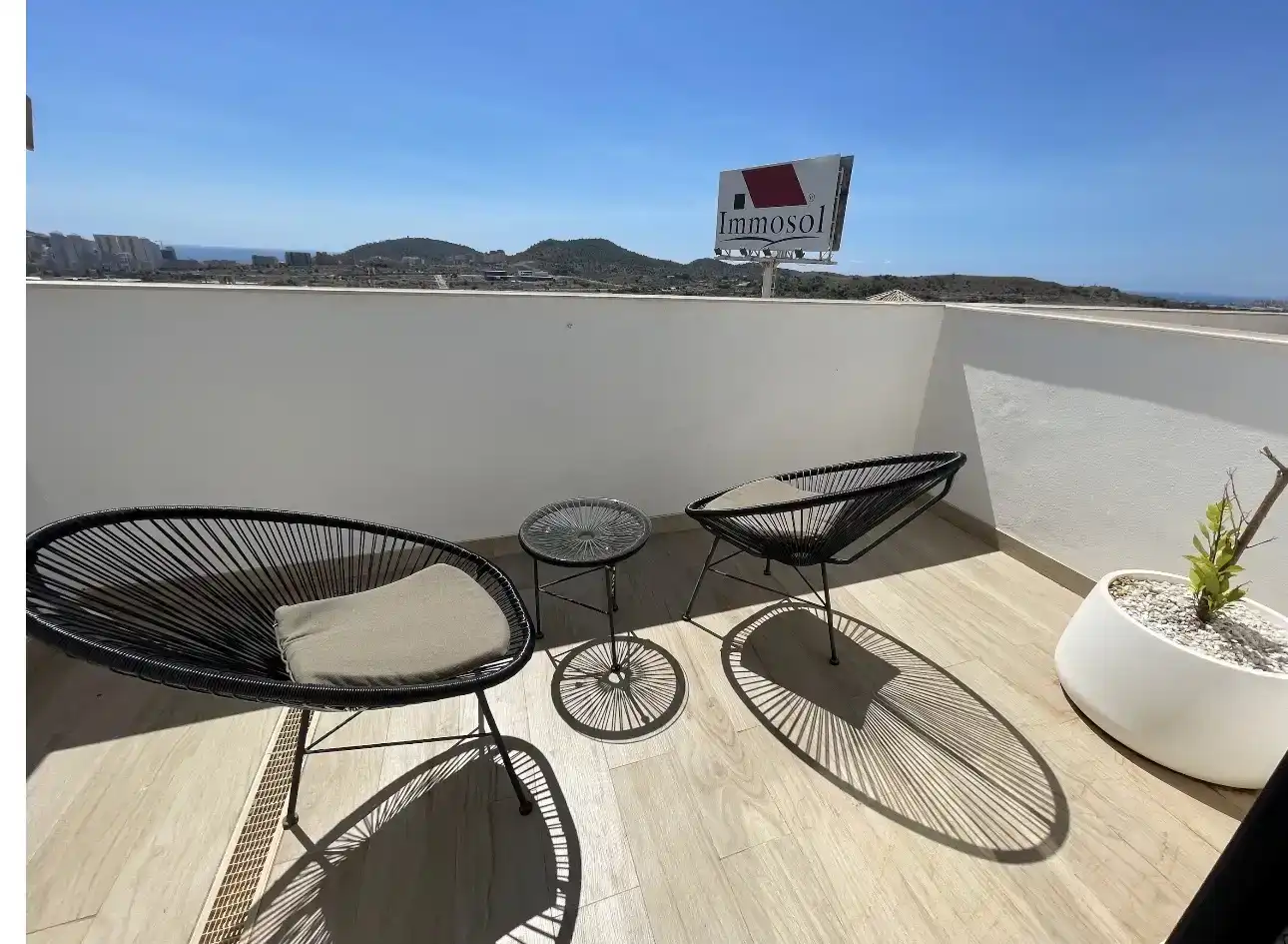 Terrasse von Erdgeschoss zur Miete in Finestrat mit Klimaanlage, Privatgarten und Schwimmbad