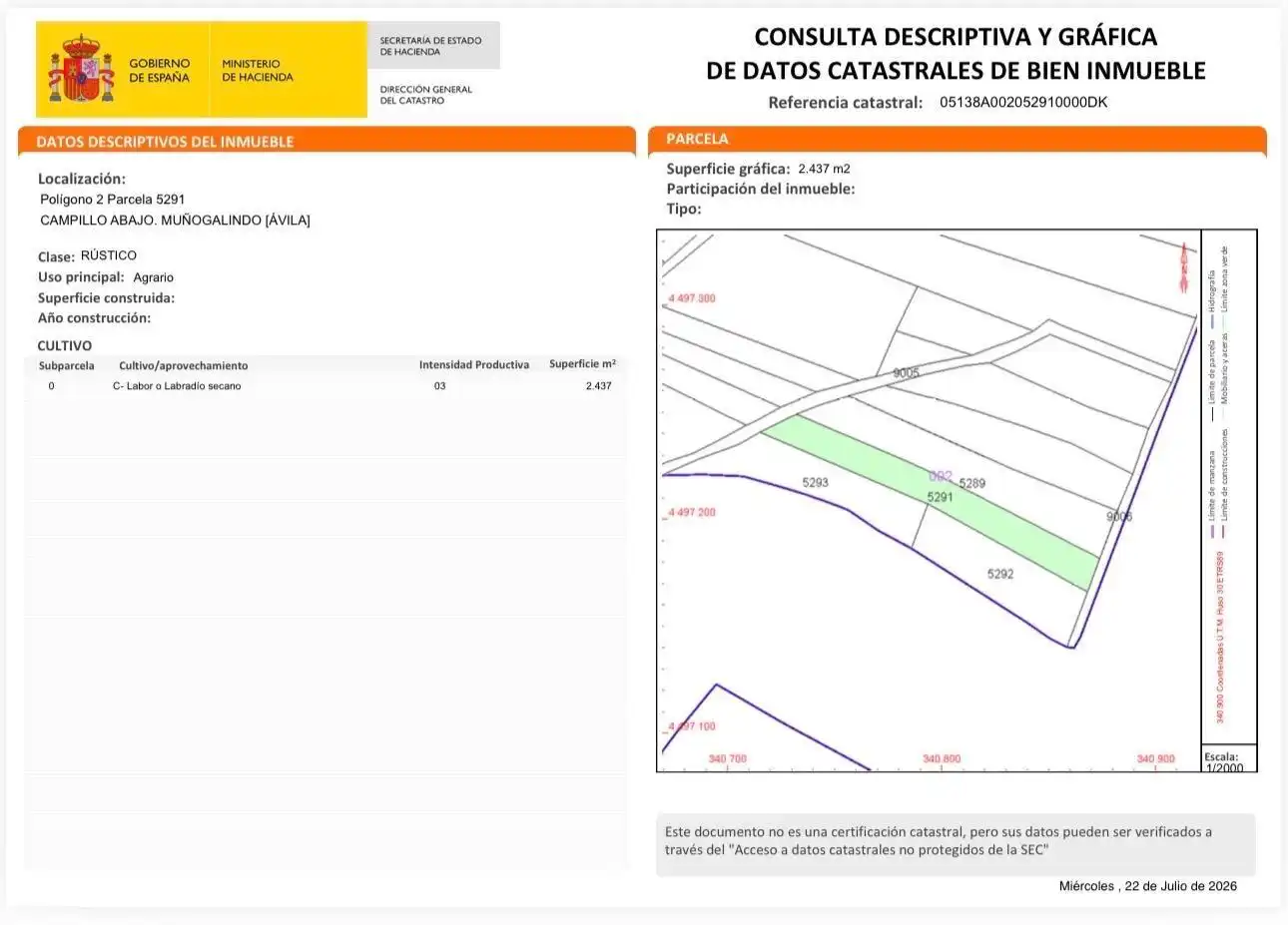 Terreno rustico in vendita a Muñogalindo, imagen 3