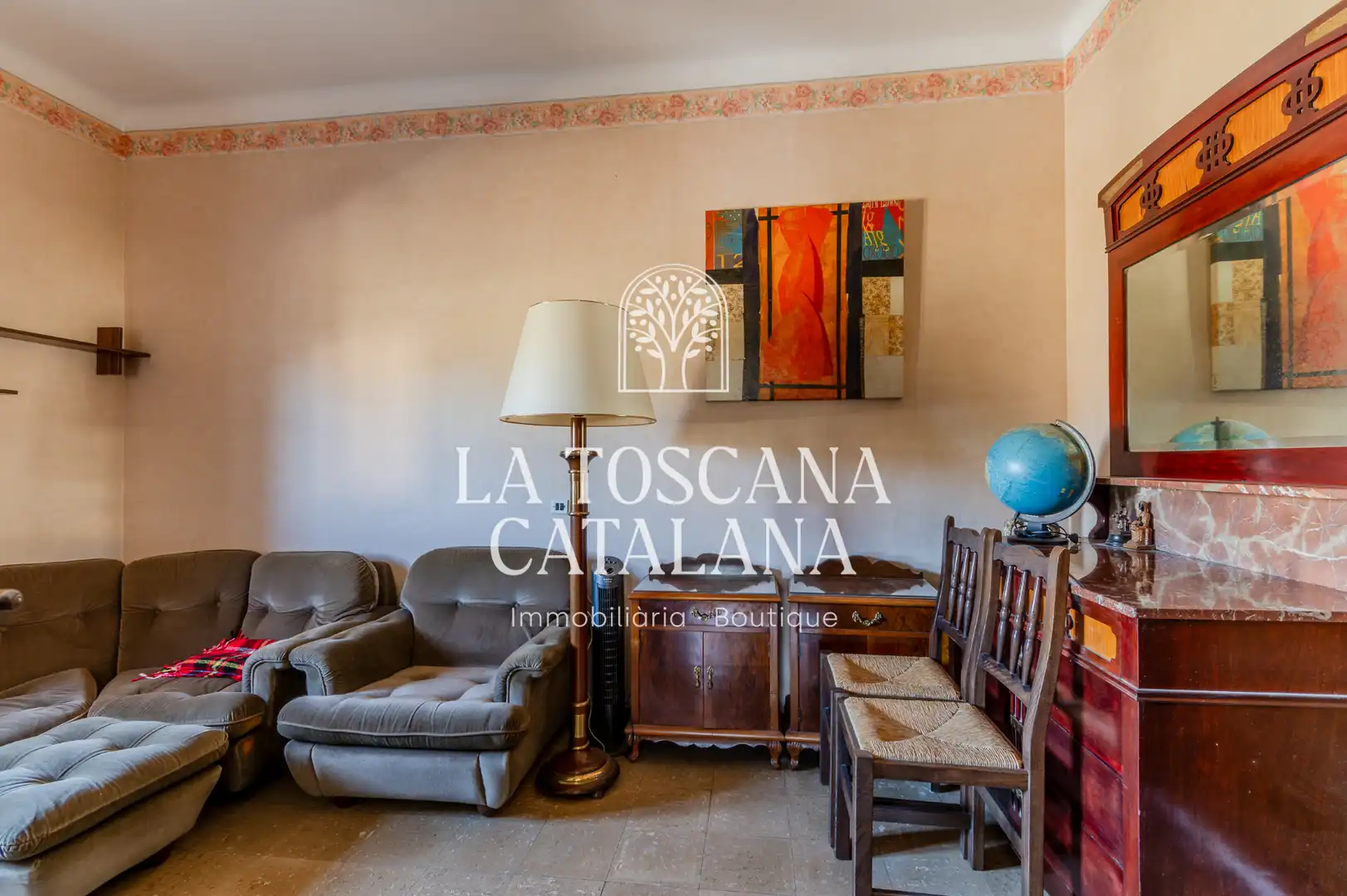 Sala de estar de Casa o chalet en venta en Caldes de Malavella con Calefacción, Jardín privado y Parquet