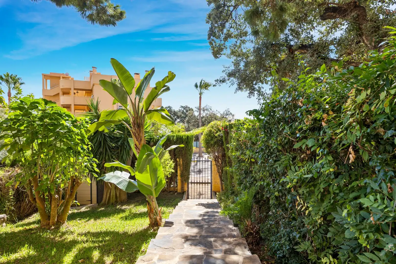 Garten von Wohnung zur Miete in Mijas mit Klimaanlage, Heizung und Privatgarten