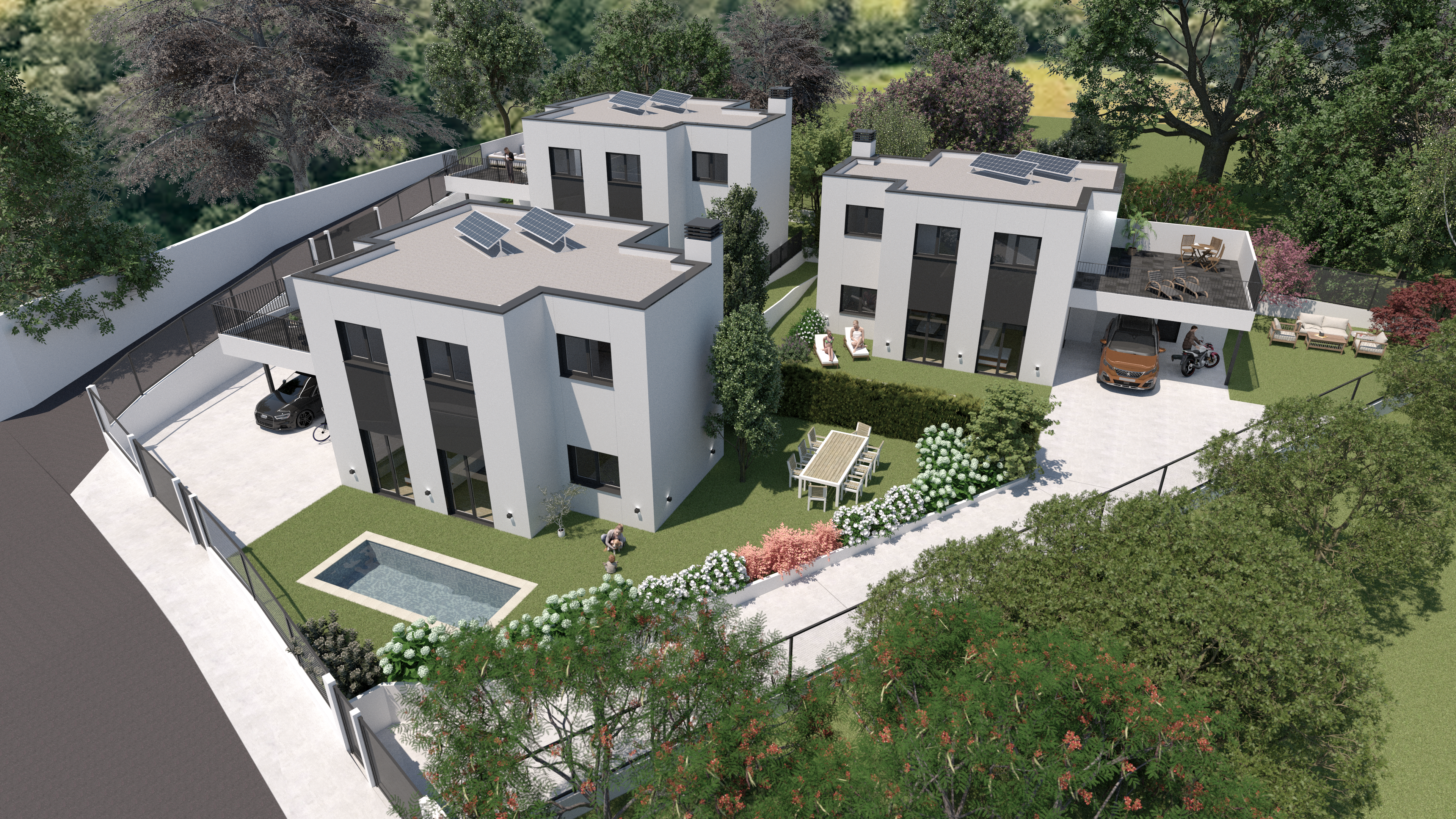 Exterior view of House or chalet for sale in Vigo   with Private garden, Terrace and Swimming Pool