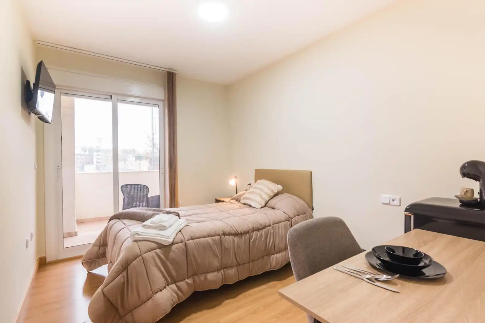 Bedroom of Flat for share in  Murcia Capital  with Air Conditioner, Heating and Terrace